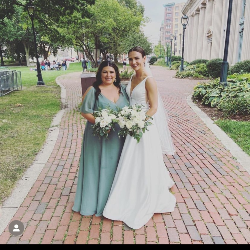 Jenny Yoo “Hayes” bridesmaid dress in sage